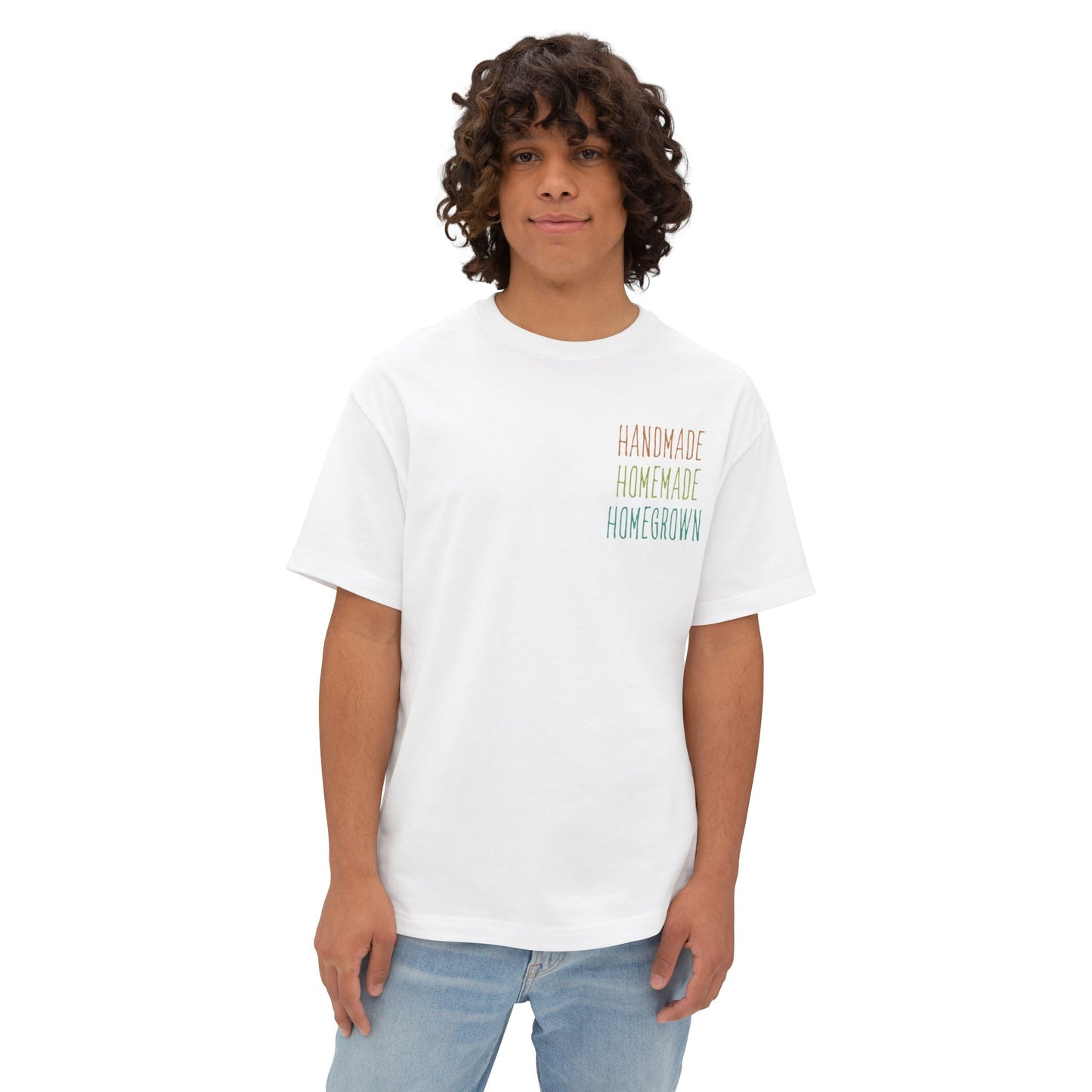 Handmade, Homemade, Homegrown - Market at Rail District - Unisex Oversized Boxy Tee