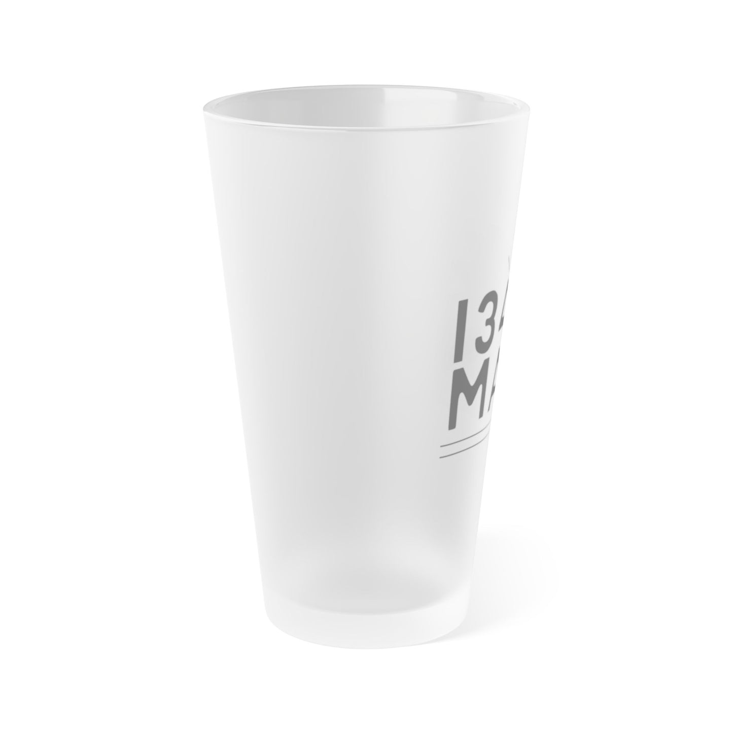134 Main Frosted Pint Glass, Personalized Barware, 16oz Drinking Glass for Events, Custom Gift for Him, Beer Lover's Glassware