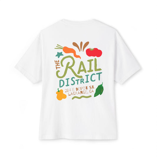 Handmade, Homemade, Homegrown - Market at Rail District - Unisex  Oversized Boxy Tee