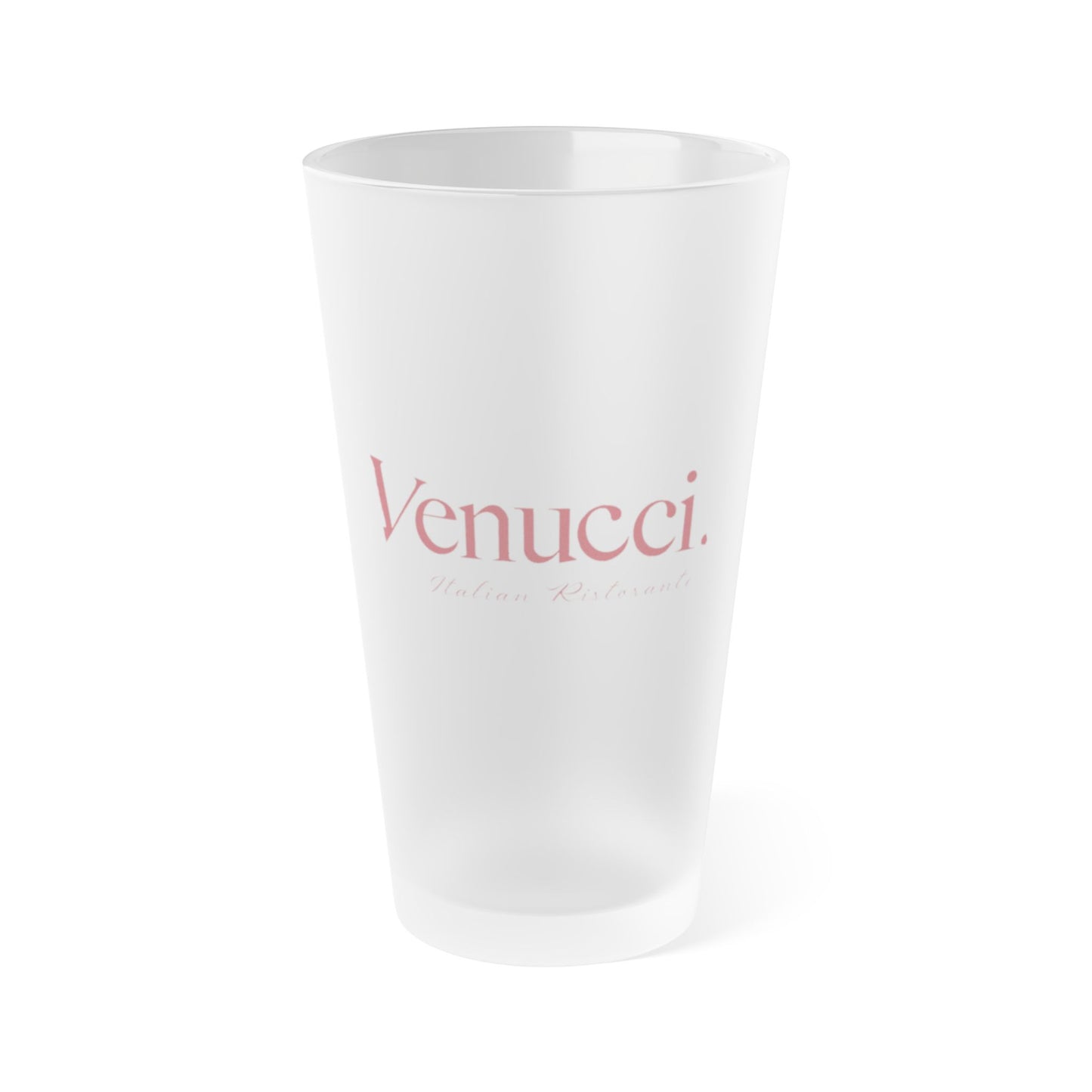 Venucci Frosted Pint Glass for Every Occasion, Personalized Barware, Unique Gift for Beer Lovers, Elegant Drinkware, Home Bar Essential